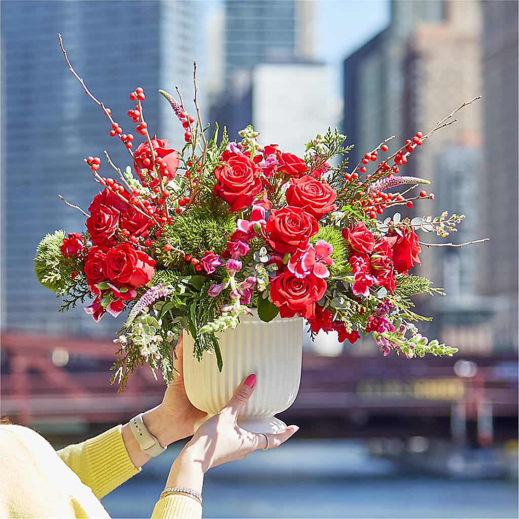 Big Red Bow Bouquet – Floreria Mexico #2, Torrance CA