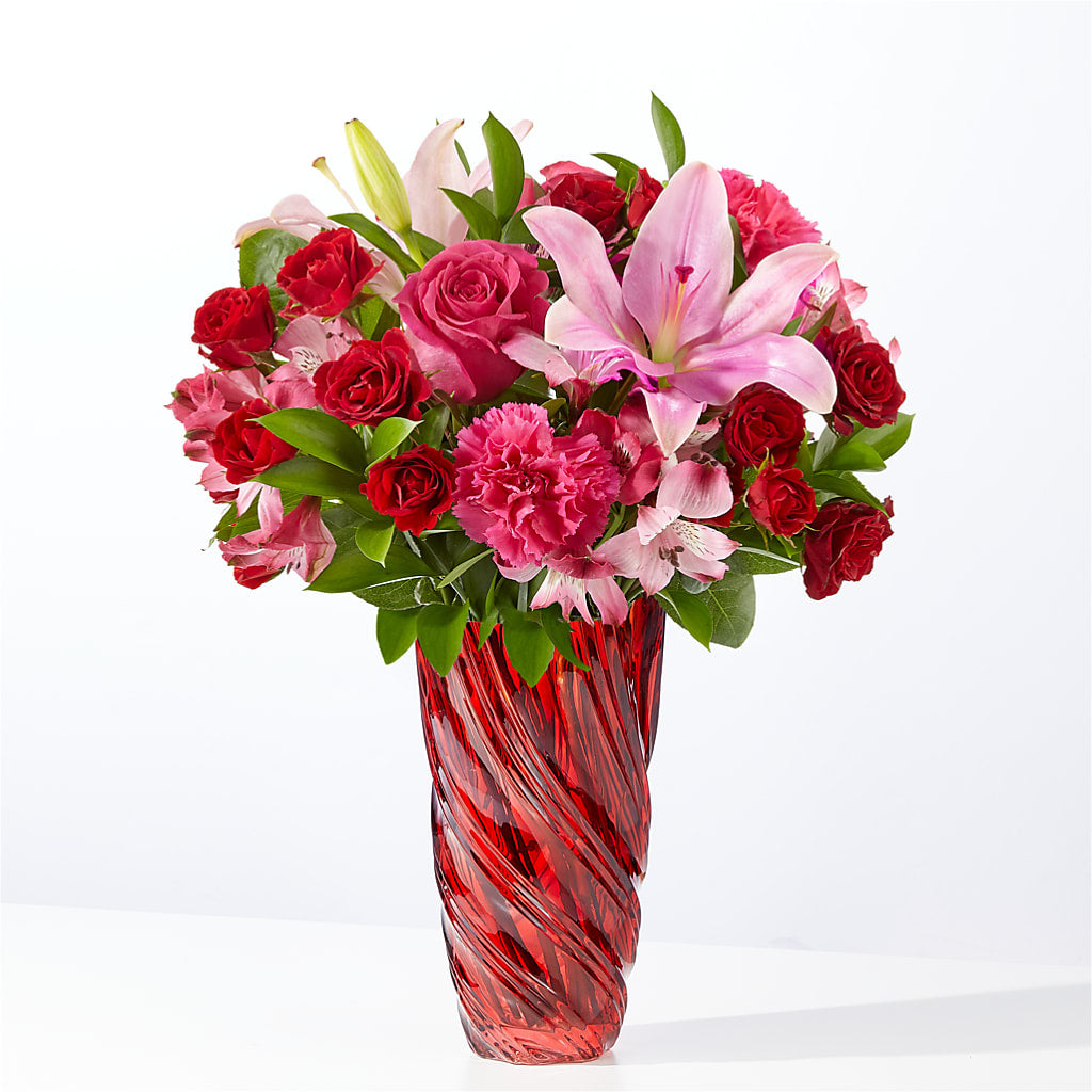 In Love Bouquet with Luxe Swirl Vase – Floreria Mexico #2, Torrance CA
