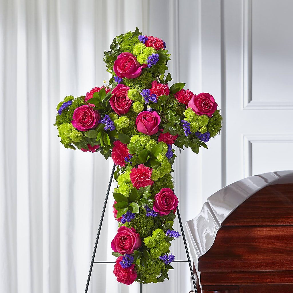 Tribute Rose Floral Cross – Floreria Mexico #2, Torrance CA