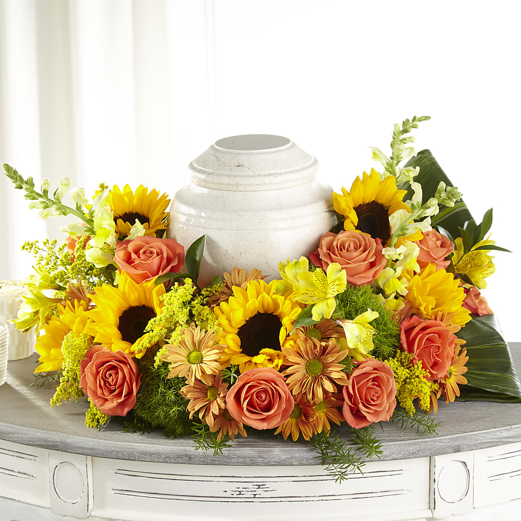 Faithful Sunflower Cremation Adornment – Floreria Mexico #2, Torrance CA