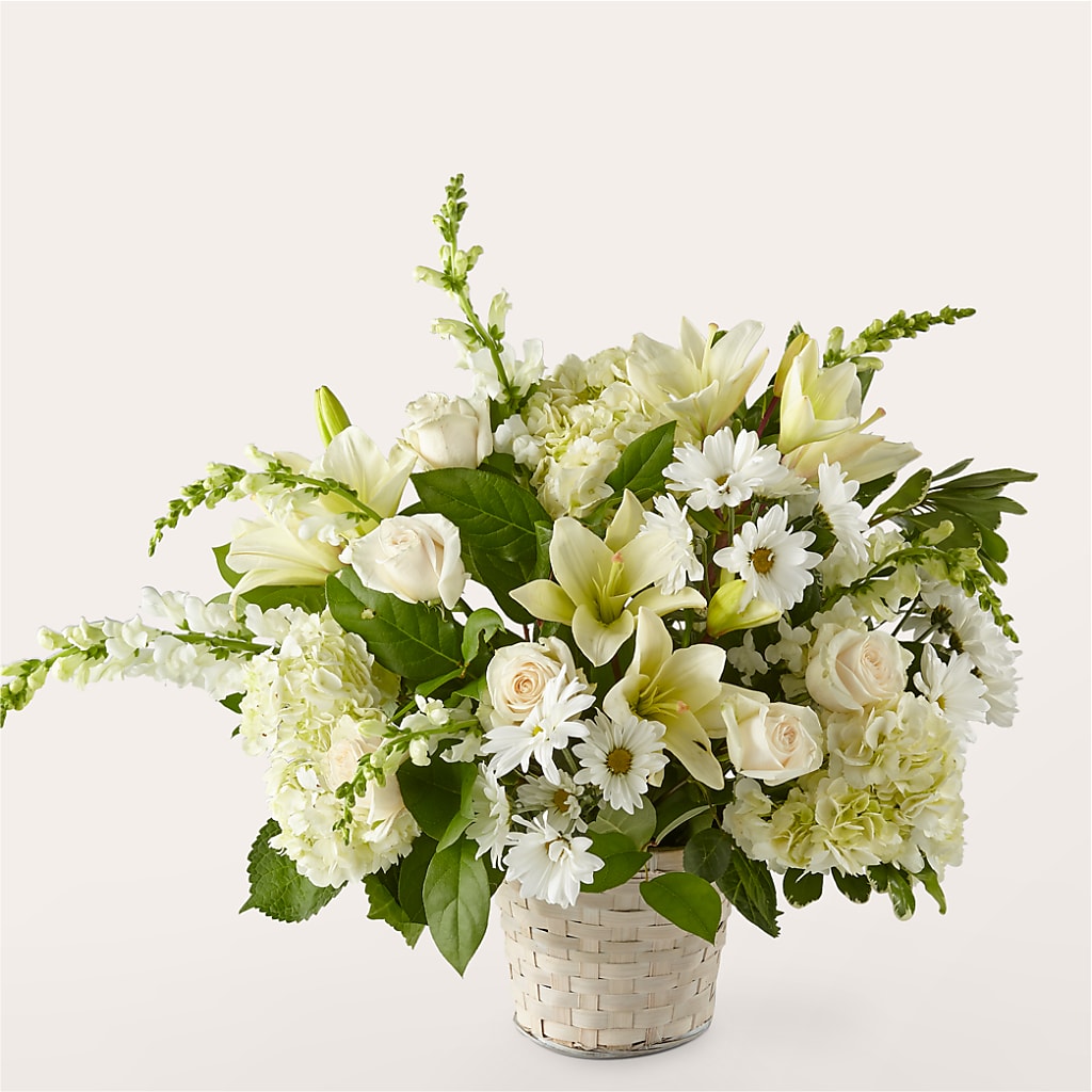 Ivory Elegance Floral Basket – Floreria Mexico #2, Torrance CA