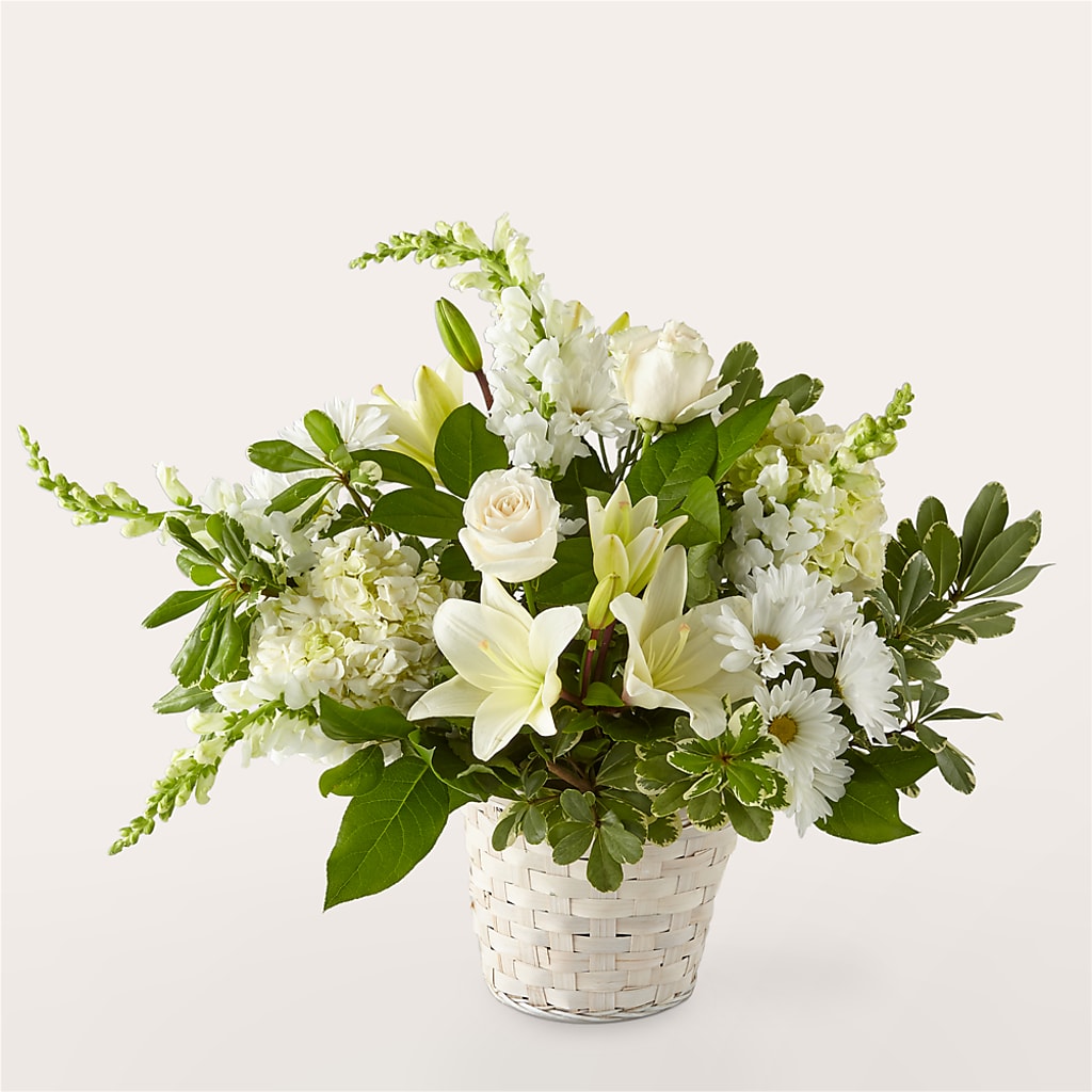 Ivory Elegance Floral Basket – Floreria Mexico #2, Torrance CA
