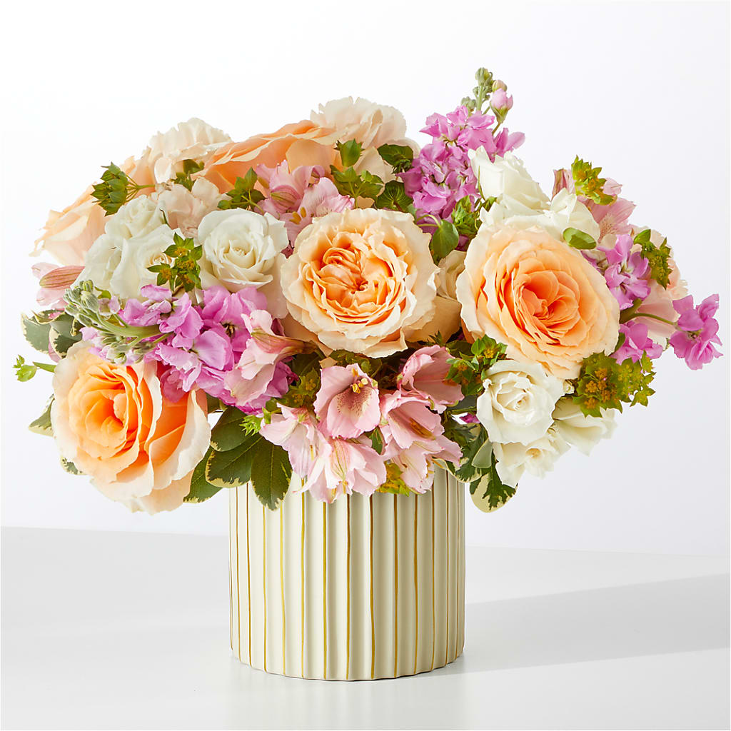 Paradise Bouquet with Ivory Vase – Floreria Mexico #2, Torrance CA