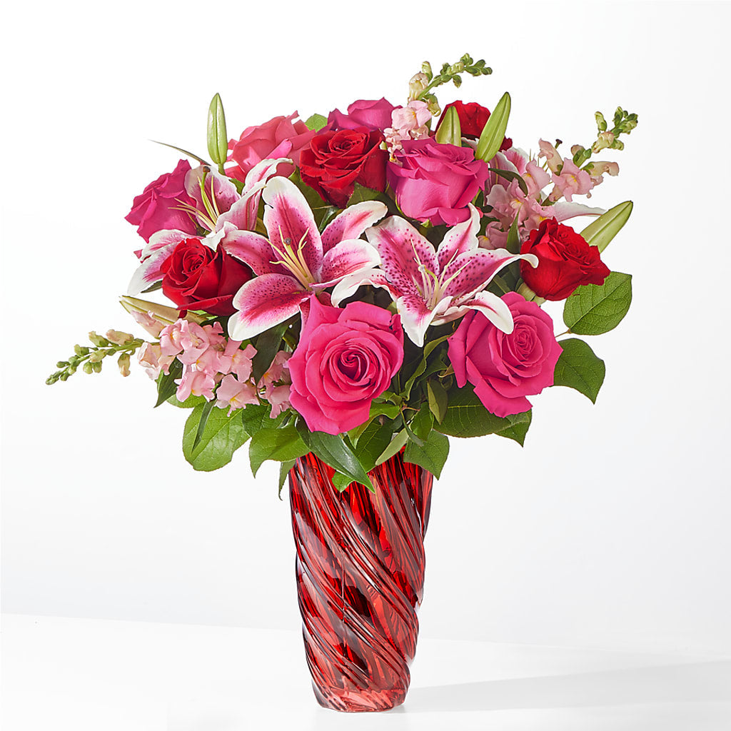 Always You Bouquet with Luxe Swirl Vase – Floreria Mexico #2, Torrance CA