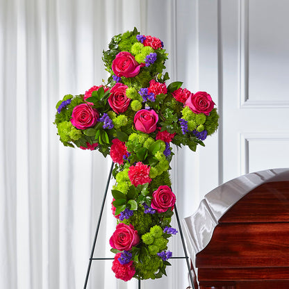Tribute Rose Floral Cross –  Floreria Mexico #2, Torrance CA