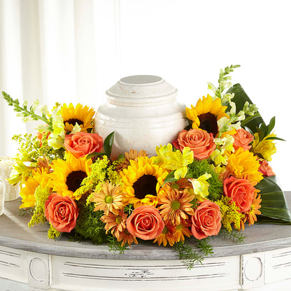 Faithful Sunflower Cremation Adornment –  Floreria Mexico #2, Torrance CA