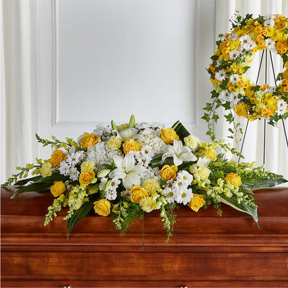 Golden Harmony Casket Spray –  Floreria Mexico #2, Torrance CA