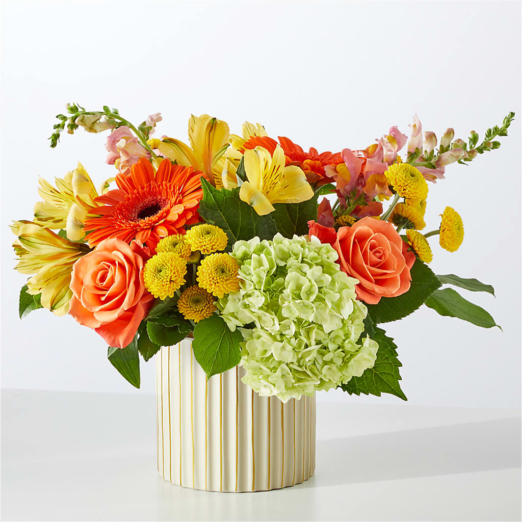 Autumn Sunshine Bouquet with Ivory Vase –  Floreria Mexico #2, Torrance CA