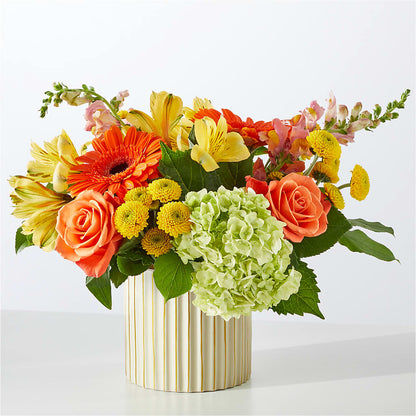 Autumn Sunshine Bouquet with Ivory Vase –  Floreria Mexico #2, Torrance CA