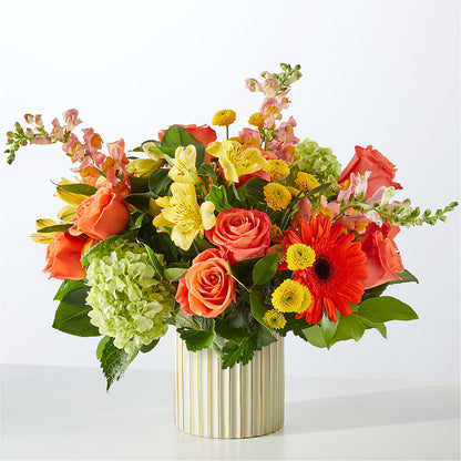 Autumn Sunshine Bouquet with Ivory Vase –  Floreria Mexico #2, Torrance CA