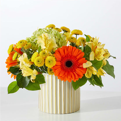 Autumn Sunshine Bouquet with Ivory Vase –  Floreria Mexico #2, Torrance CA