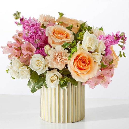 Paradise Bouquet with Ivory Vase –  Floreria Mexico #2, Torrance CA