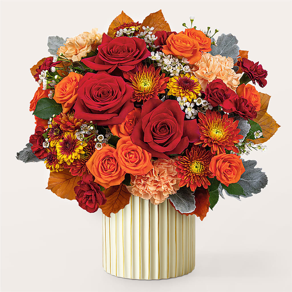 Merlot Bouquet with Ivory Vase –  Floreria Mexico #2, Torrance CA
