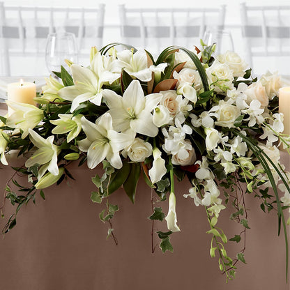 White Linen Arrangement –  Floreria Mexico #2, Torrance CA
