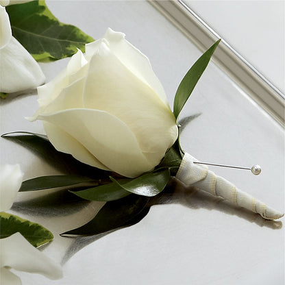 White Rose Boutonniere –  Floreria Mexico #2, Torrance CA